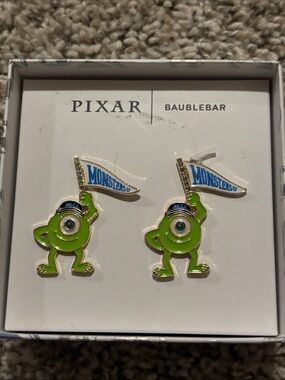 NWT Pixar BaubleBar Monsters Inc  Mike Wazowski Earrings